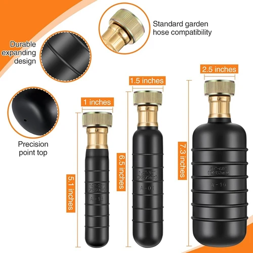 Imagen 2 del producto ABGR-Kit de vejiga de drenaje, vejigas de limpieza de drenaje de 3 piezas que se adaptan a tuberías de drenaje de 1 a 6, desenganche bloquean el drenaje principal y las alcantarilladas