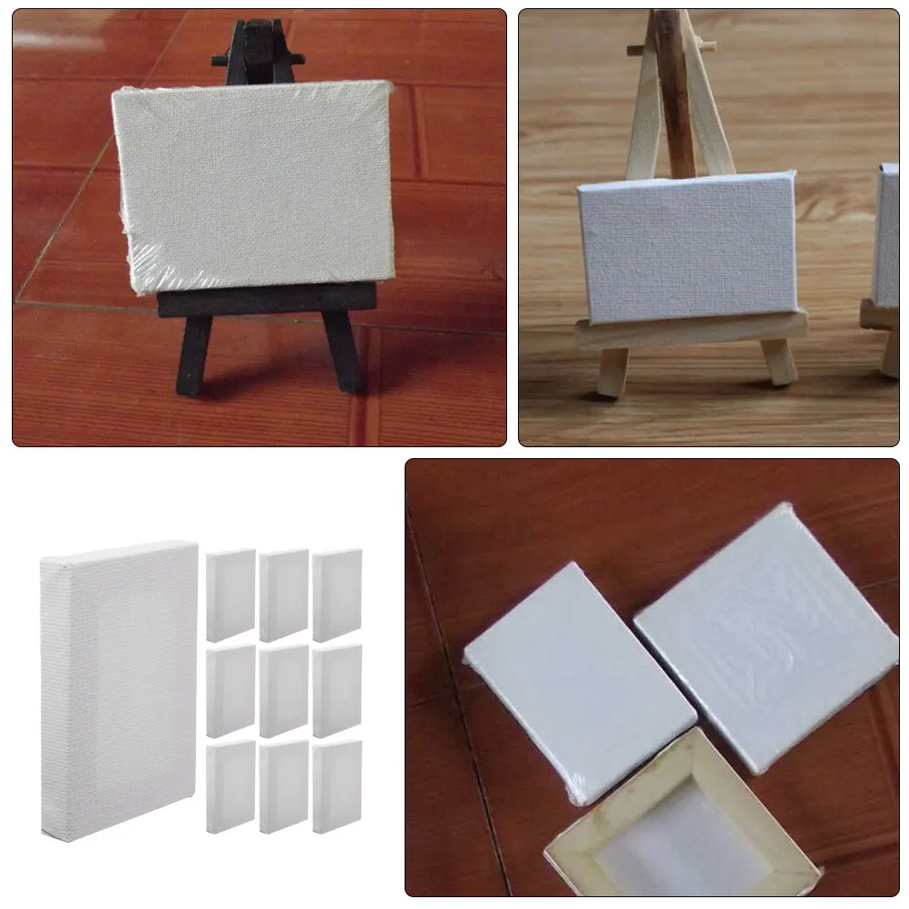 

Mini Oil Painting Frame Canvas Board White Wooden DIY Art Supplies Home Gallery Wall Decor Dye Wood Boards Square Shape Portable