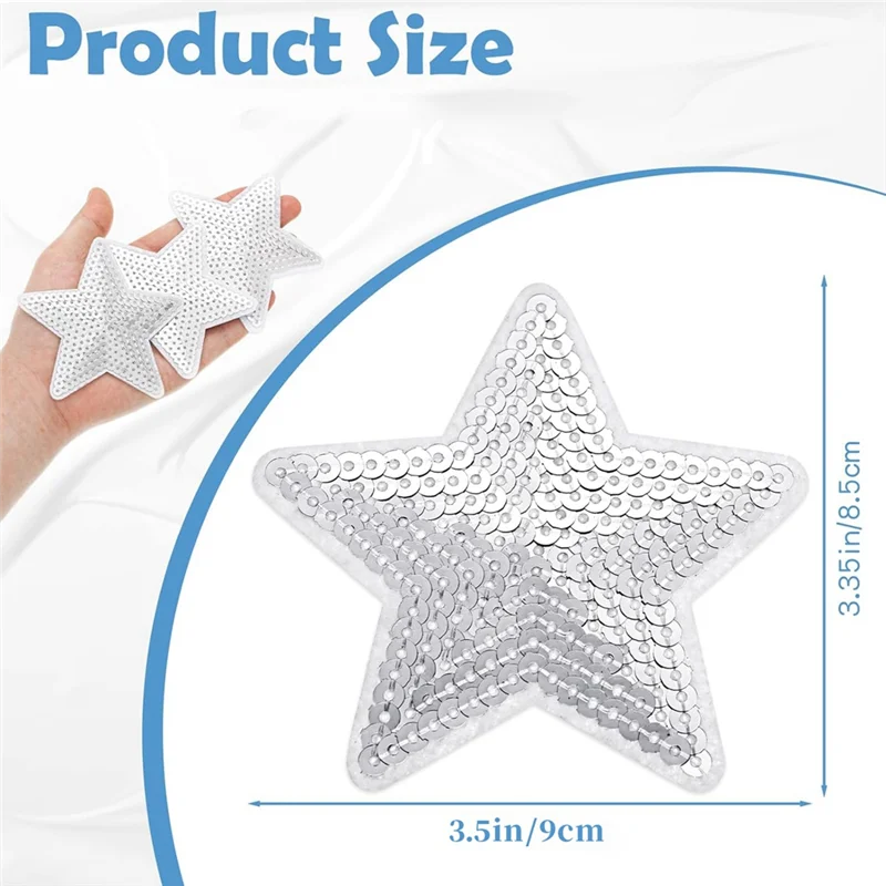 A59E-50 قطعة ستار الترتر خياطة الحديد على زين ستار المطرزة بقع شكل نجمة رقعة إصلاح DIY بها بنفسك