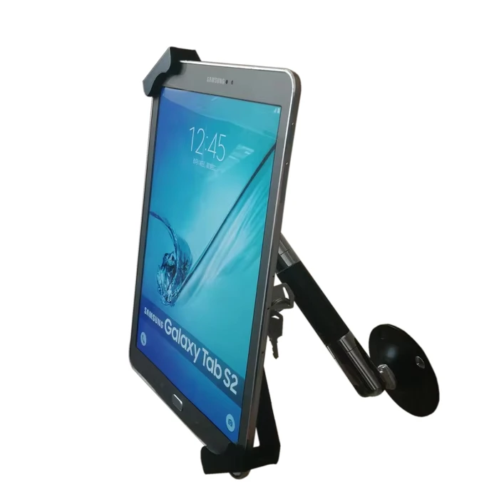 Universal Lockable Tablet Clamp Mount Adjustable Display Holder Fits 8-13 Inch
