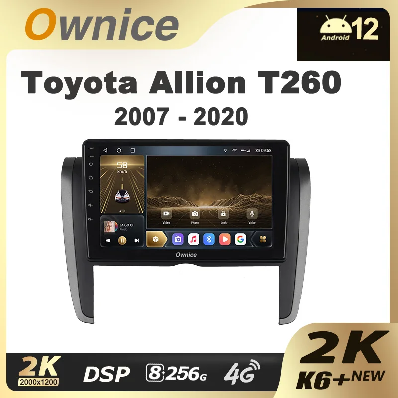 

Ownice K6+ 2K 13.3 for Toyota Allion T260 2007 - 2020 Right Hand Driver Car Radio Player Navigation Android 12 No 2din 2 Din DVD