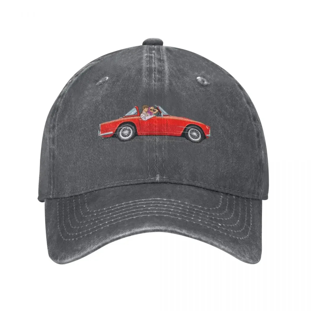 Signal Red TR4 with optional wire wheels and Surrey Top Baseball Cap Fishing cap Icon Mens Women's