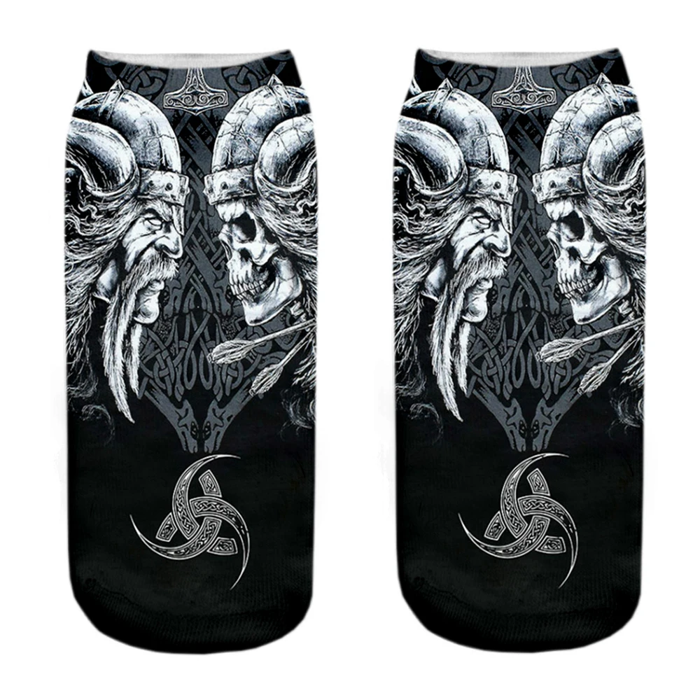 Latest Cool Viking Symbol 3D Printed Socks Men Street Hip-Hop Adventurous Unisex Sokken For EU 34-40 Hot Sale Dropship