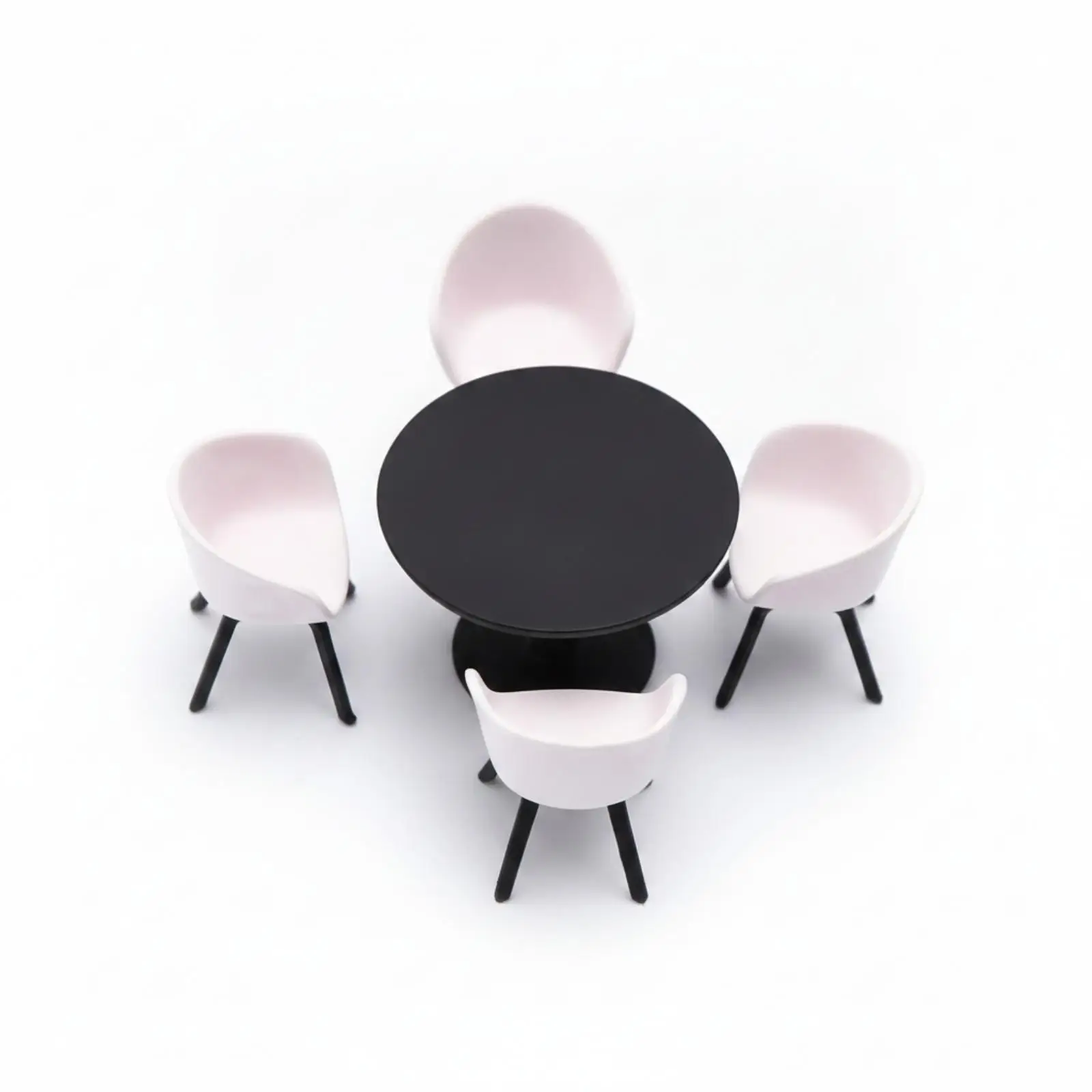Realistic Dollhouse Dining Table Set Resin Material 5 Piece Collection for 1 12 Scale Model Room Design