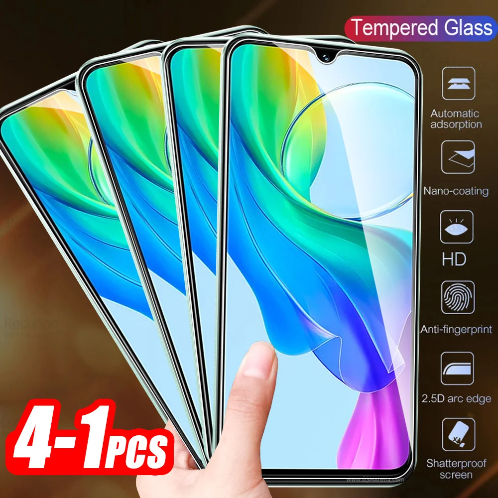 1-4Pcs Full Cover Tempered Glass For vivo Y03 4G Screen Protector For vivo Y03 Y 03 03Y Vivoy03 Armor Protective Film 6.56Inch