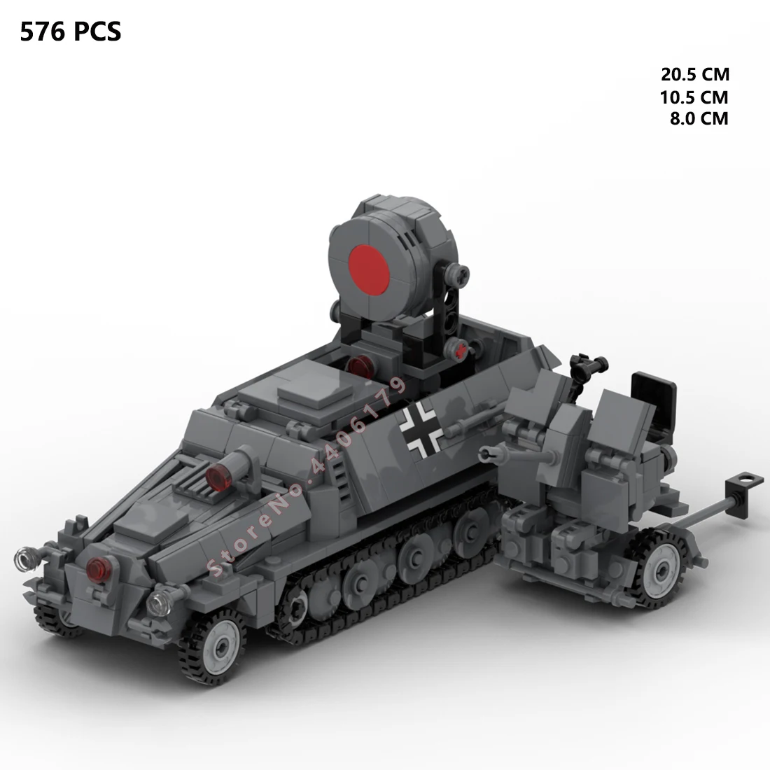 

Горячие военные WWII, немецкая армия SDKFZ 251 17, антиавиационная бронеавтомобили, военное оборудование Blitz, строительные блоки, оружие, кирпичные игрушки
