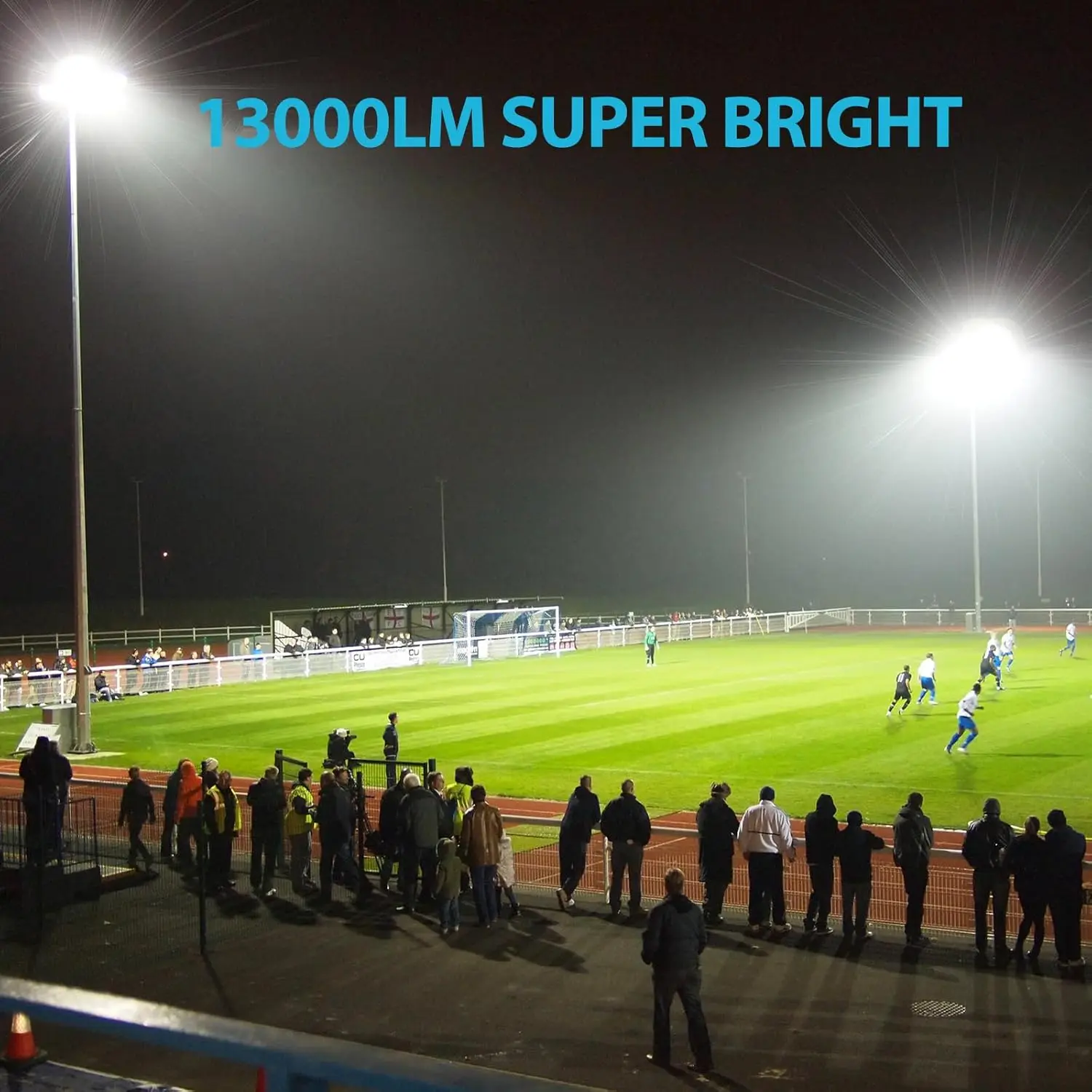 Reflektor LED 130W, 13000lm Zewnętrzny Reflektor Roboczy z Wtyczką, Wodoodporne Światła Bezpieczeństwa IP66 na Podwórko, Stadion, Trawnik