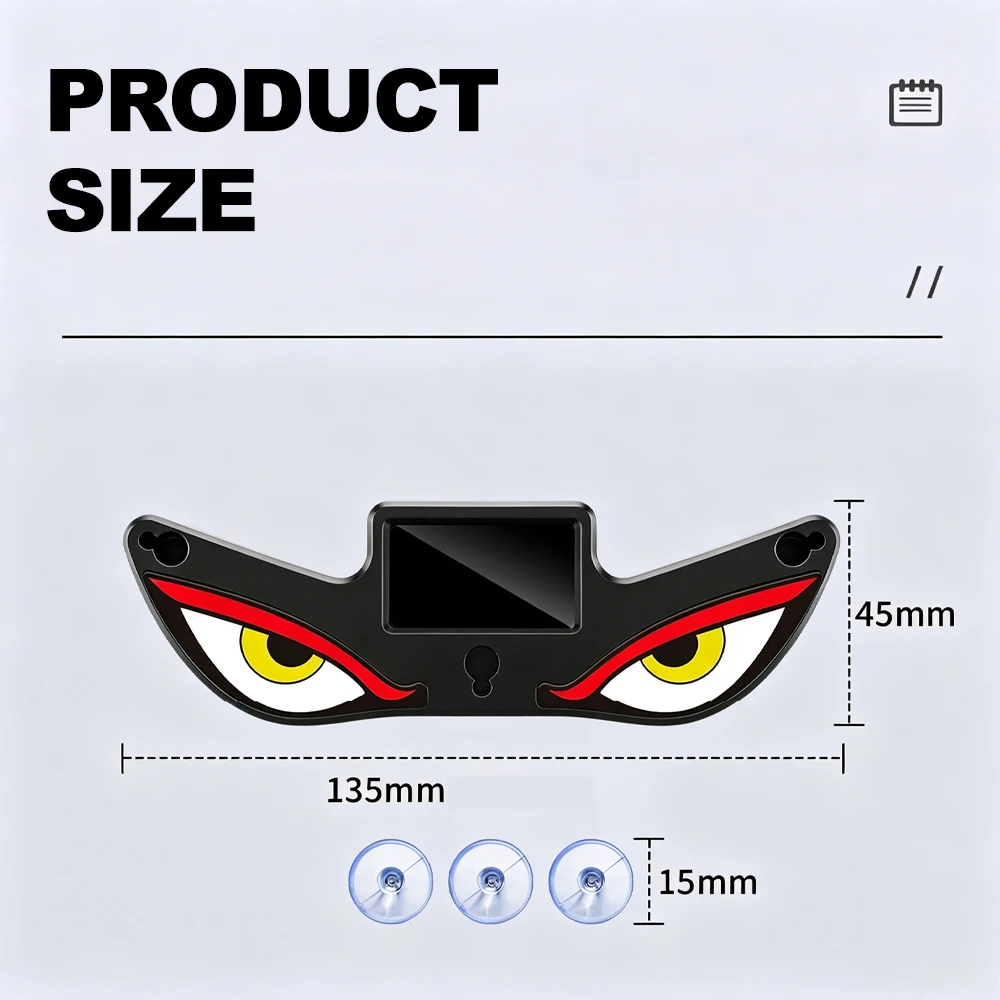 Solar Power Devil Eye Car Lights Demon's Eye Dynamic Expression LED Light With Suction Cup Rechargeable Ambience Lamp Decoration