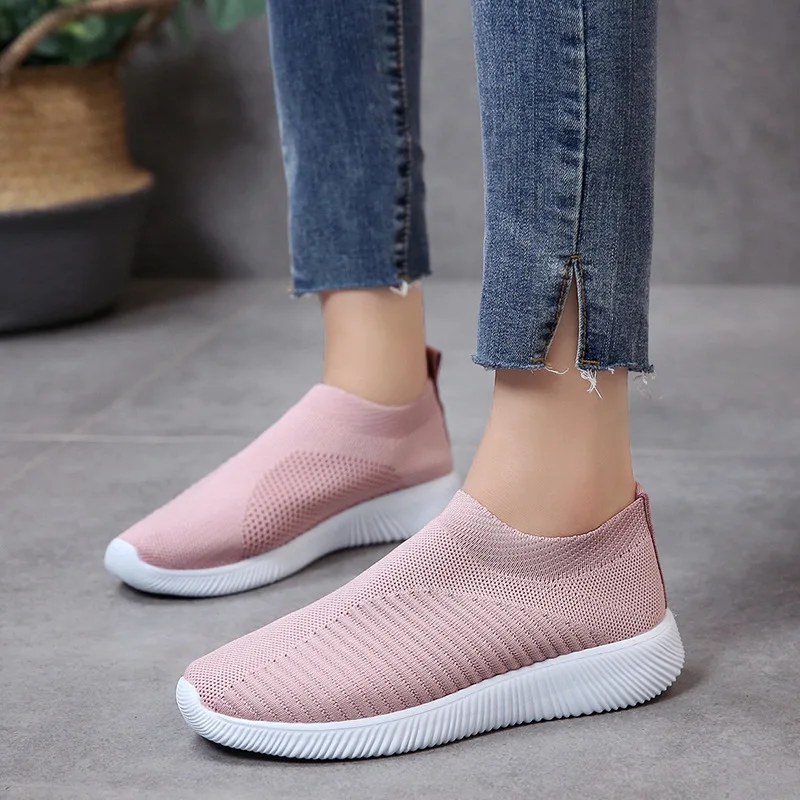 Women's Vulcanized Shoes High Quality Women's Sneaker Slip-on Flat Shoes Women's Loafers Plus Size Flat Walking