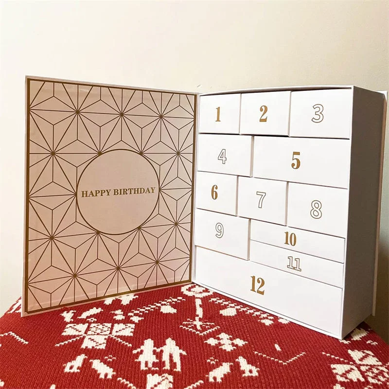Custom Luxury Christmas Gift Advent Calendar Box Mystery Jewelry Cosmetics Blind Boxes
