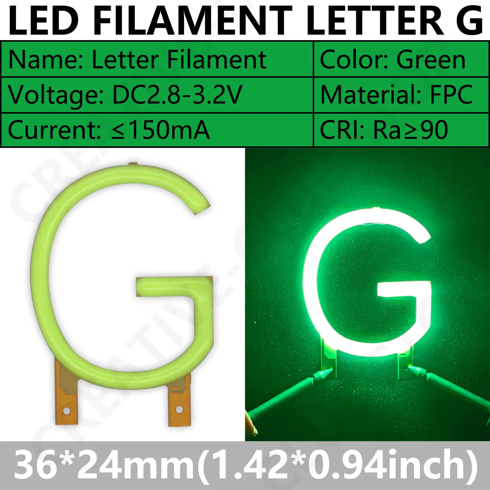 ABCDEFGHIJKLM-filamento LED DC 3V, accesorios de iluminación verde, piezas de lámpara, diodo para Navidad, Halloween, bricolaje, iluminación de