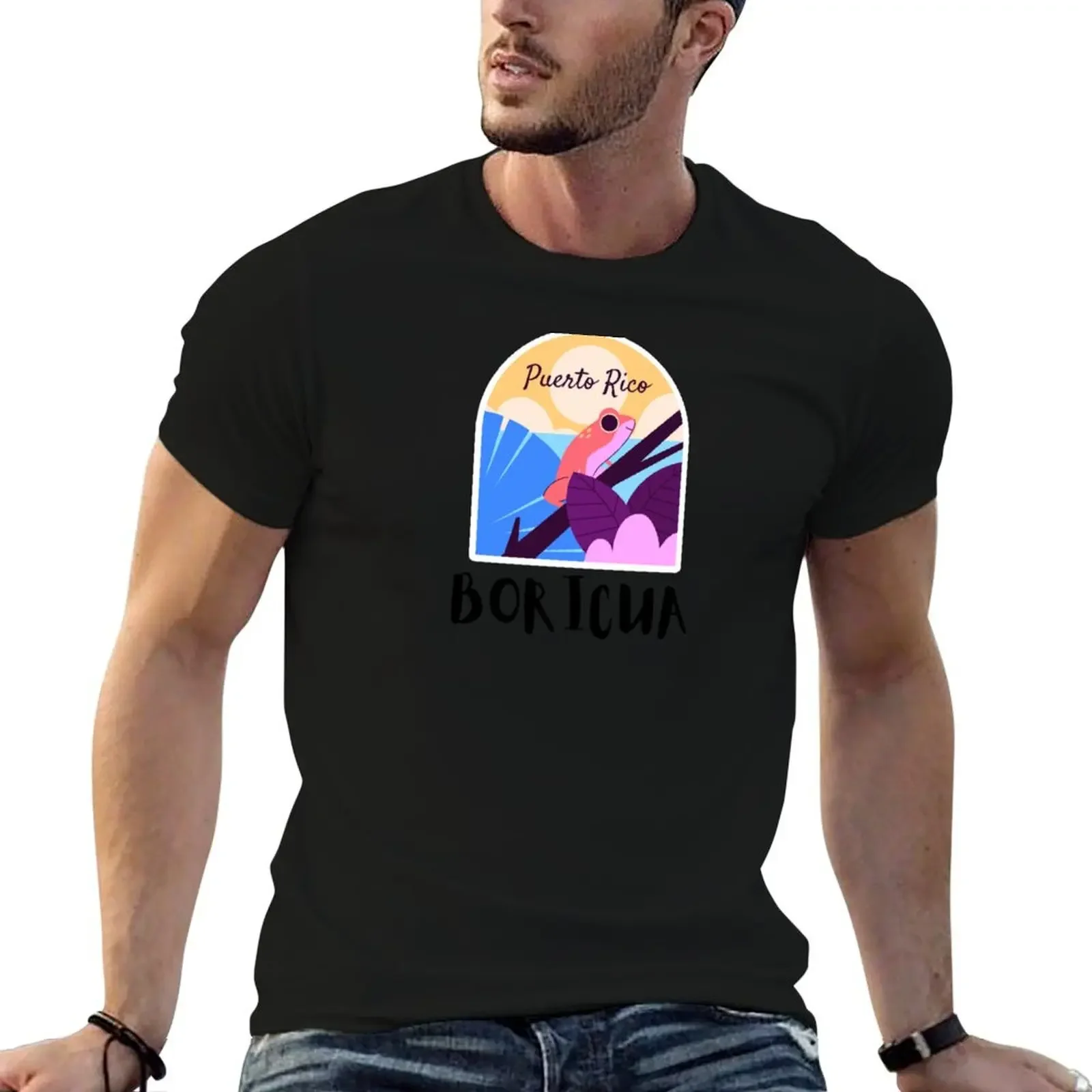 

Boricua Coqui Flag T-Shirt plus sizes summer tops cotton t shirt men