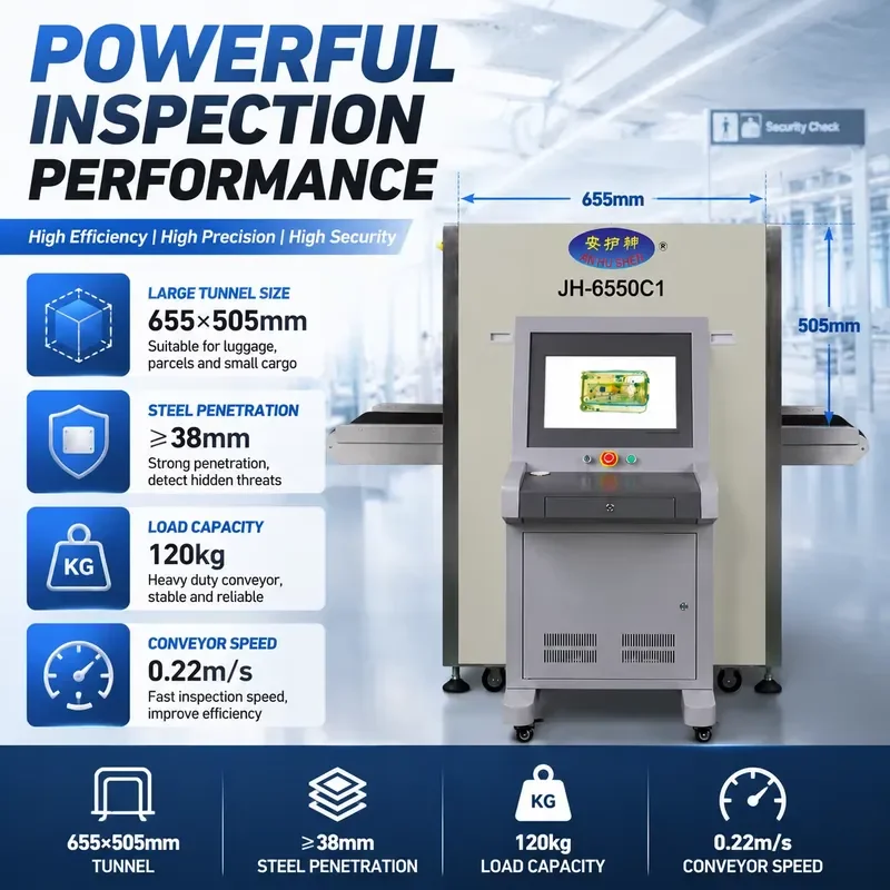 Professional High-Penetration X Ray Baggage Scanner Medium Size 6550 Detector Machine for Security Equipment Guard