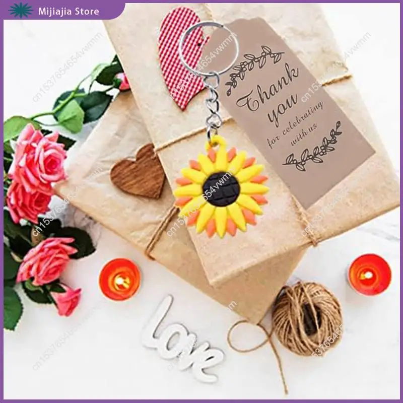 30 قطعة من سلاسل المفاتيح ذات موضوع عباد الشمس لأعياد الميلاد وحفلات الزفاف وحفلات استقبال المولود الجديد ومبيعات هدايا العودة