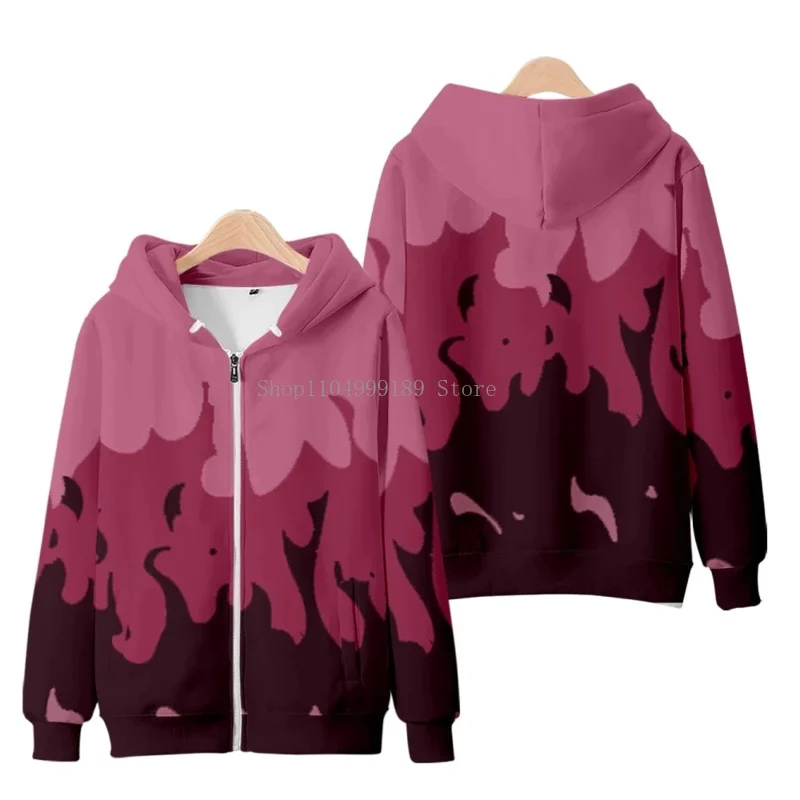 

2025 New Aphmau Merch Zipper Hoodie Flame Purple and Red 3D Print Jacket Coat Women and Men Streetwear Clothes Kawaii Kids