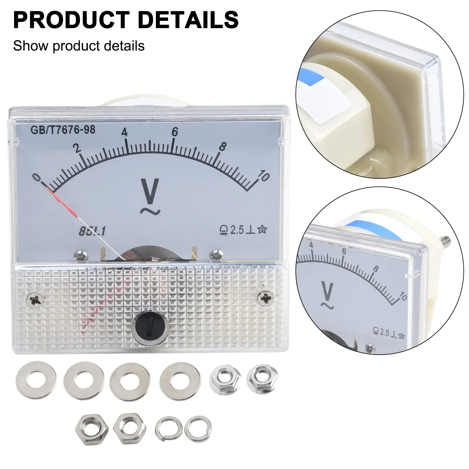 Professional Voltmeter DC 0-30V 0-50V Analog Volt Panel Voltage Meter Panel Mechanical Pointer Voltmeter Gauge Measuring Tools