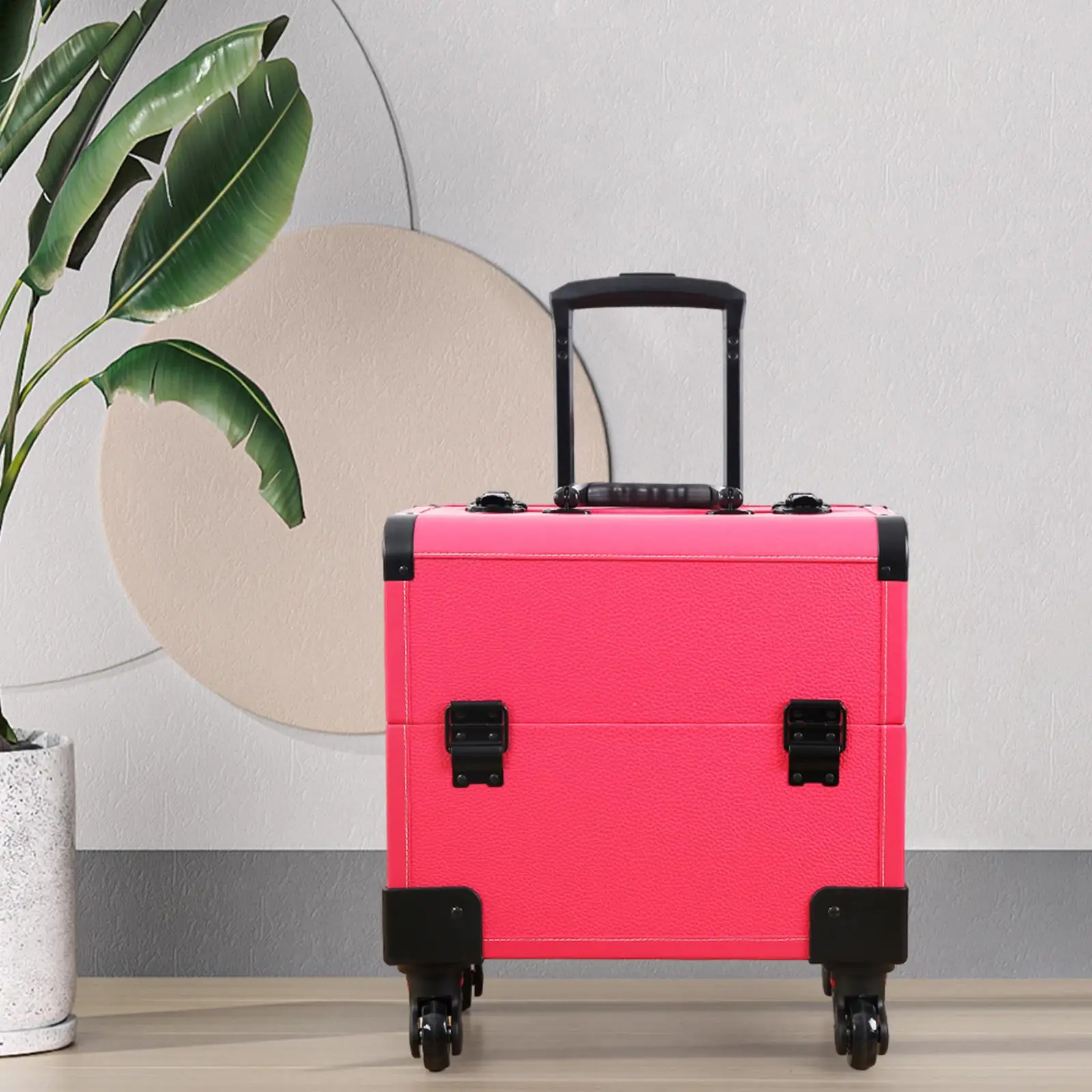 Trolley Cosmetic Case Vanity Case Jewelry Storage Organizer Suitcase Travel Hairdressing Case Makeup Travel Bag for Traveling