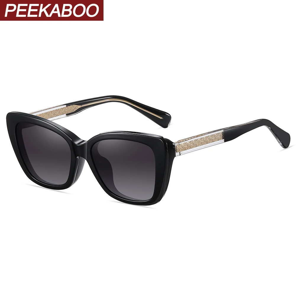 

Peekaboo TR90 солнцезащитные очки на магнитной клипсе для женщин квадратные CP ацетатные поляризационные солнцезащитные очки кошачий глаз uv400 женские аксессуары