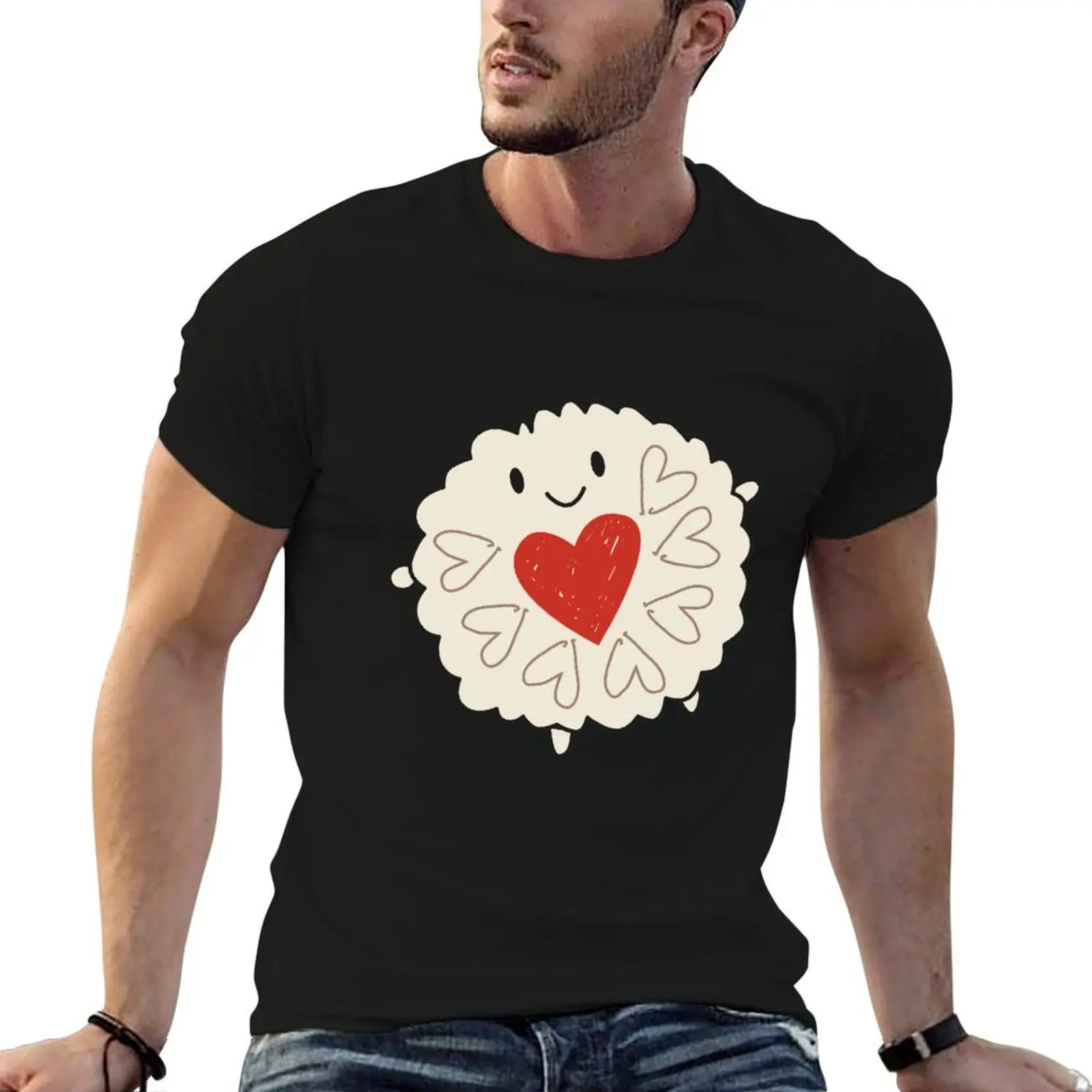 Jammie Dodger Biscuit T-Shirt Big and Tall Basic Tee Shirt