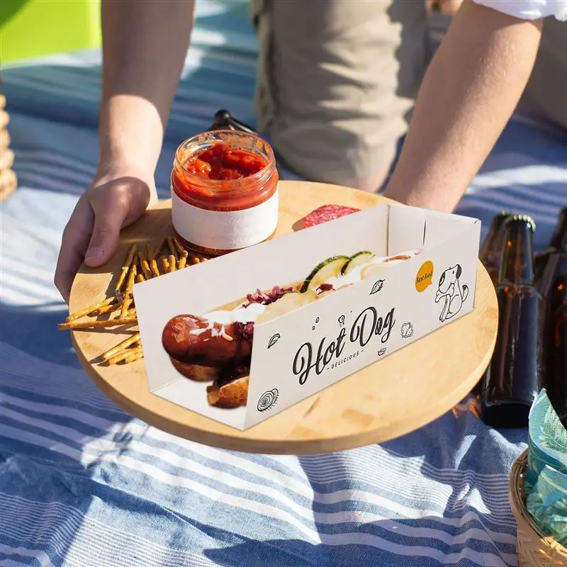 100pcs Disposable Paper Hot Dog Snack Boxes for Takeout, French Fries, Cheese Dogs, Par... - SKU DHDB1901 - UGI Packaging