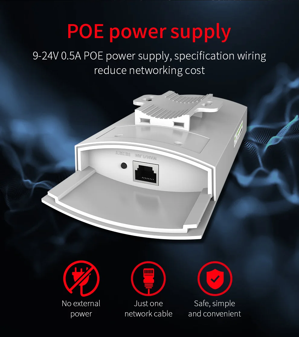 Comfast 2.4G 300Mbps Outdoor Wireless Bridge Weatherproof CPE WiFi Extender Access Point Router 2*12dBi WiFi Antenna Nanostation