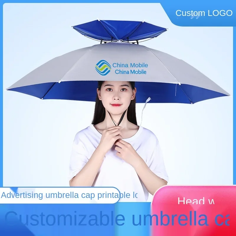 Fishing Umbrella Hat Foldable Umbrella Cap Camping Fishing Hiking Festival Outdoor Parasol Foldable Umbrella Cap Fishing Tools