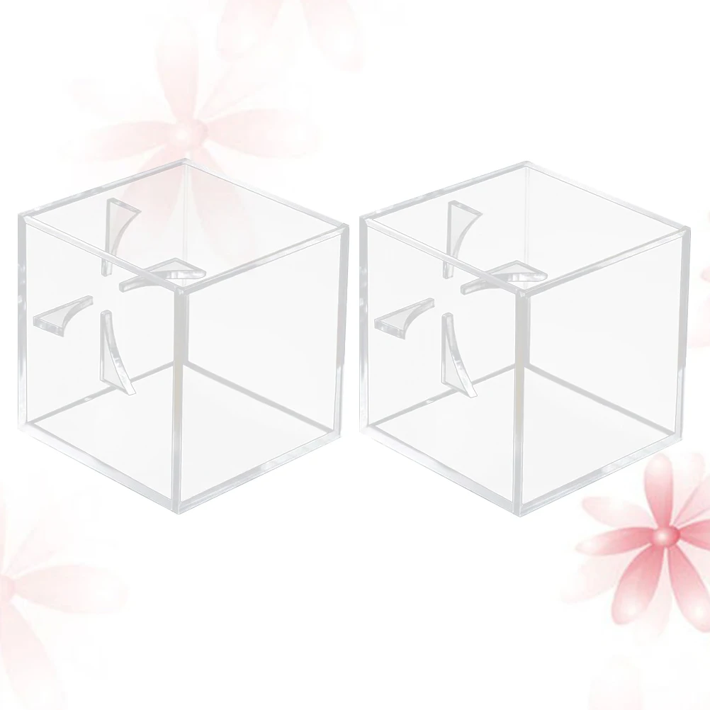 2 pçs caixa de exibição de acrílico para bola de beisebol suporte claro com berço de quatro pontas armazenamento seguro para jogo assinado-usado