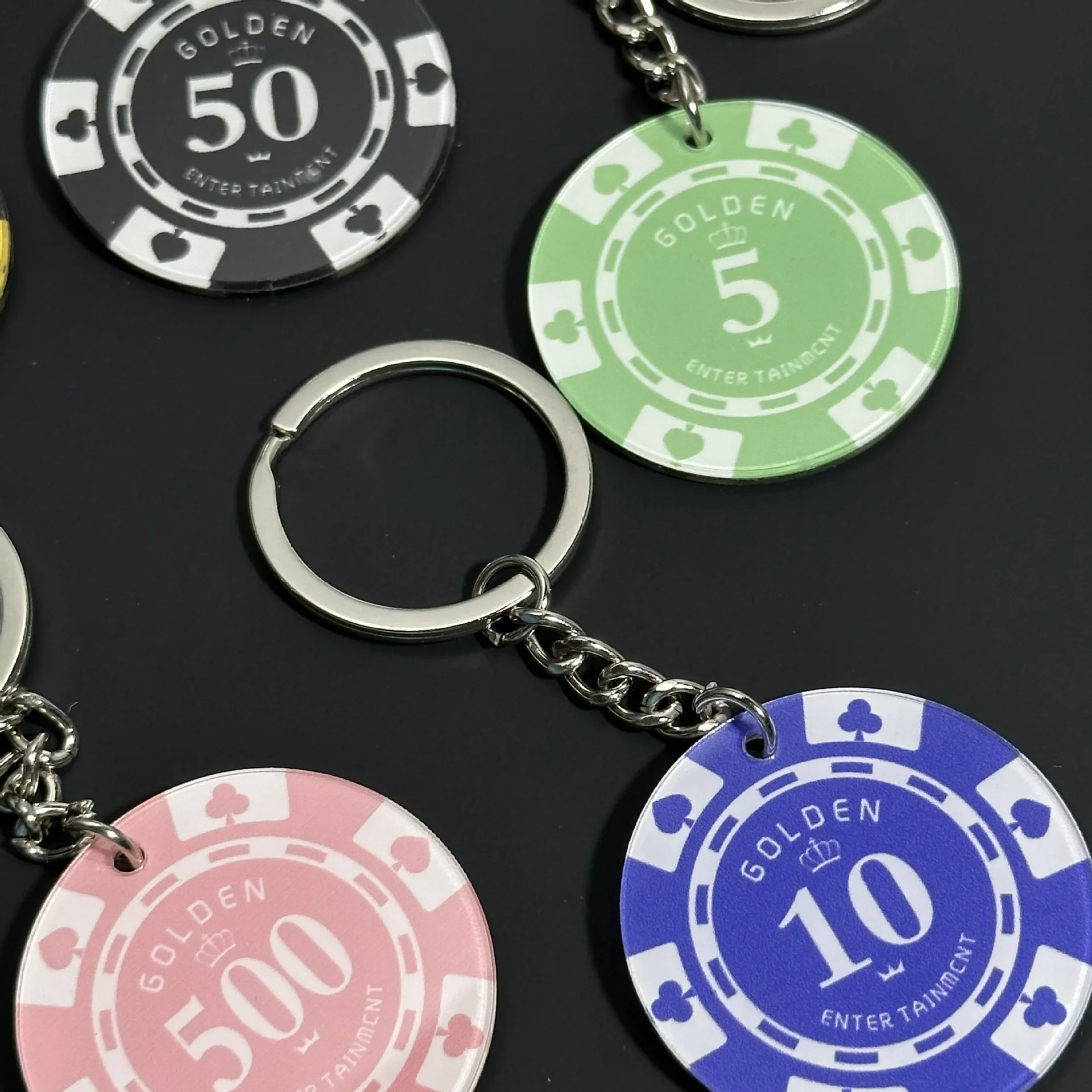 acrylic poker chip keychain for men key ring car key chain Las Vegas keychain key holder portachiavi chaveiro llaveros bag charm