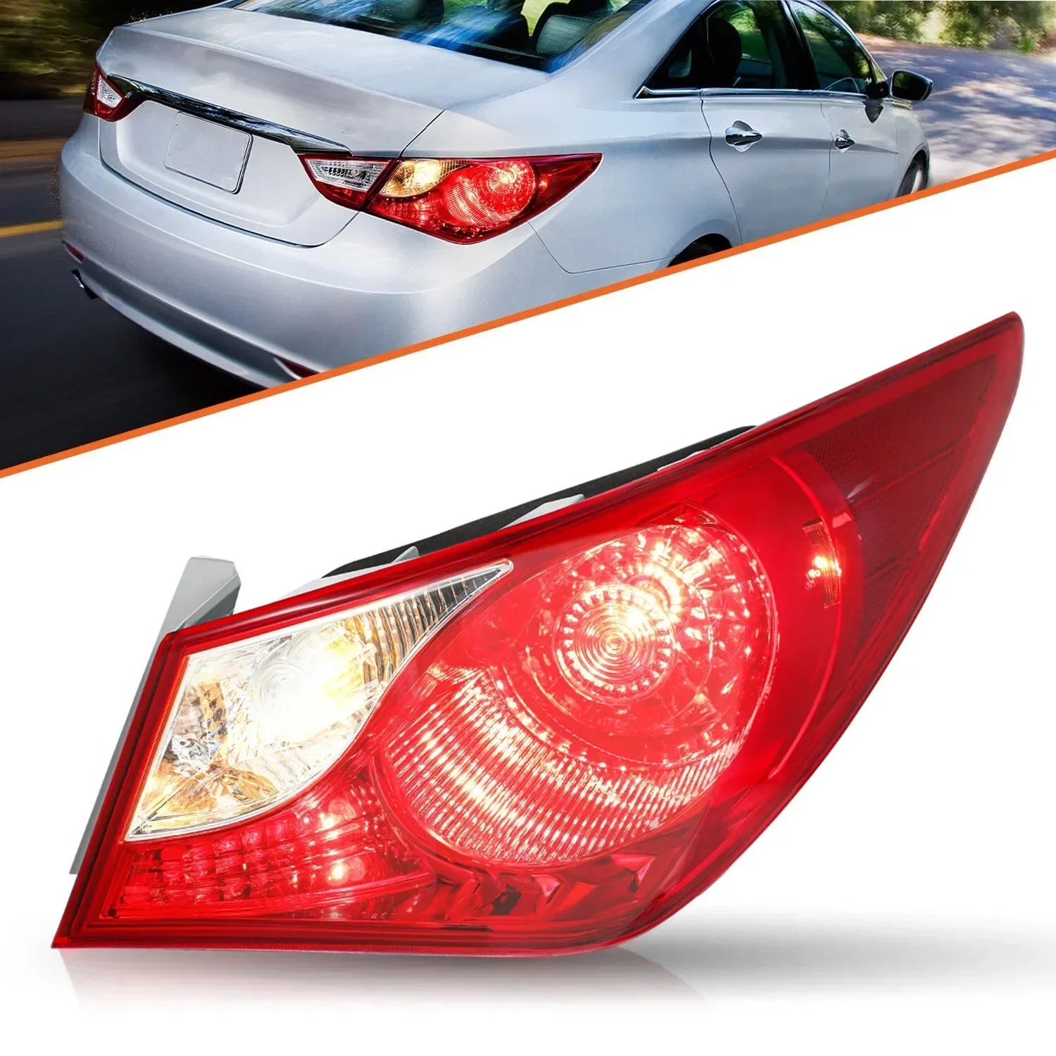 

Passenger Right Tail Light For 2011-2014 Hyundai Sonata Outer Mounted Halogen
