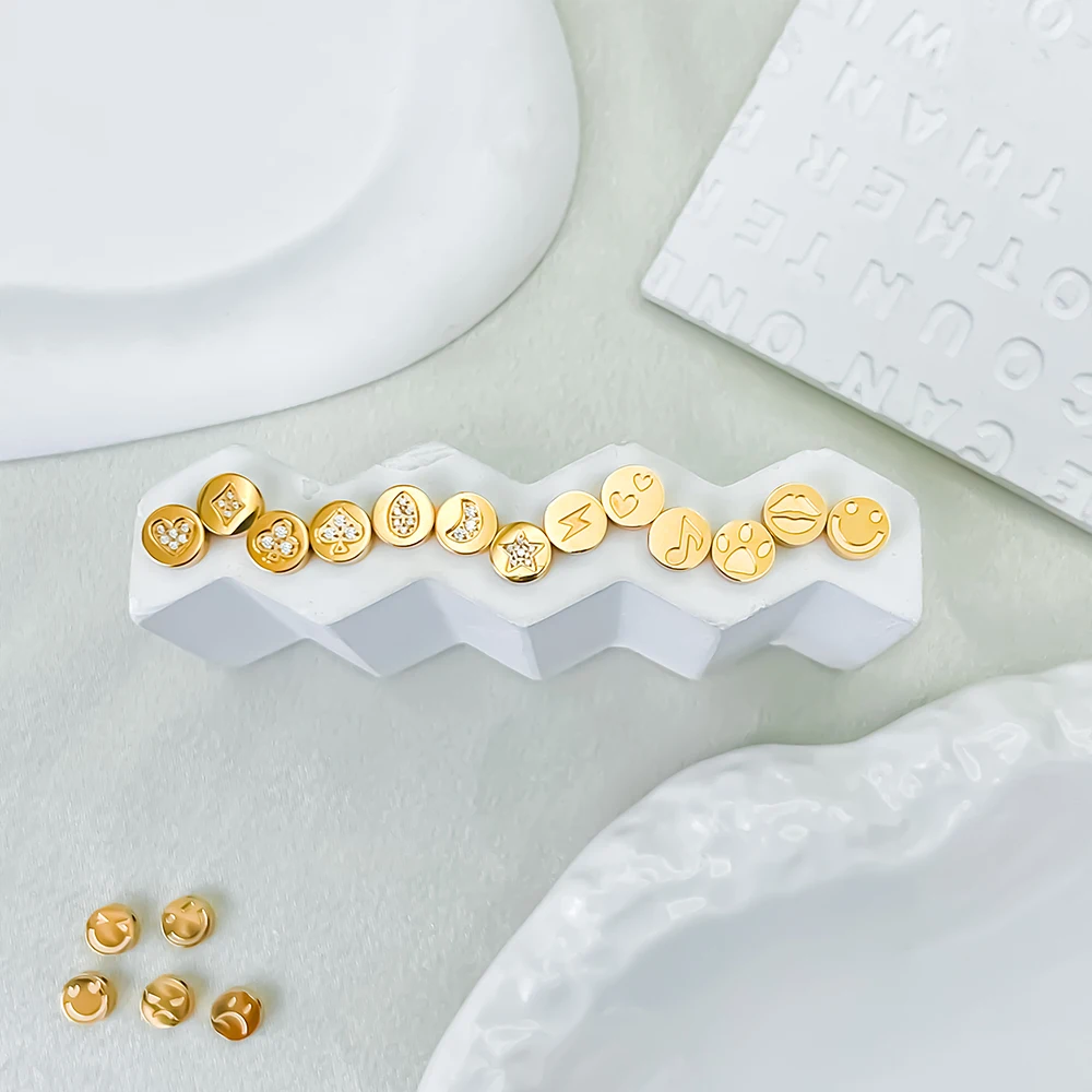 eManco Mini Round Delicate Jewelry Gold and Silver Heart Pendant Homemade Bracelet and Necklace Making Accessories