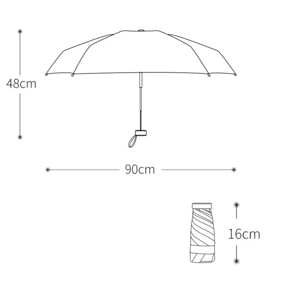 Mini Sun Umbrella Small Pocket Rain Umbrella Vinyl Folding Umbrella UV Protection Sun Shade Pocket Parasol Capsule Umbrella