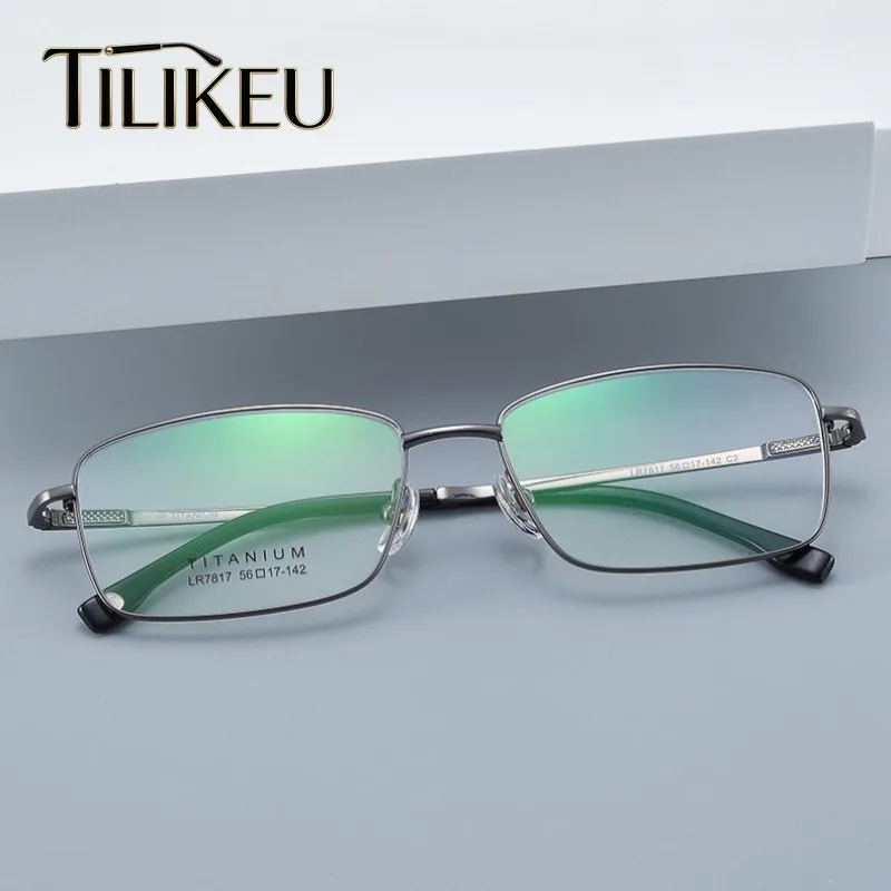 

New Ultra-light Pure Titanium Glasses Frame Men's Business Leisure Square Clear Lens Eyeglasses Vintage Men Glasses Spectacle