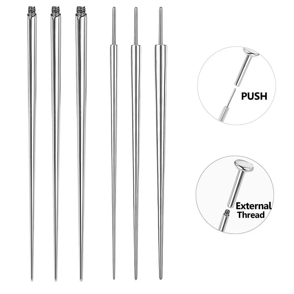 Titanium Alloy Perforated Guide Rod Puncture Connecting Pin Internal Thread Professional Piercings Tool