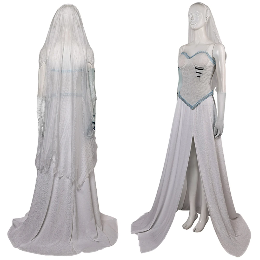 Fantasia Emily Cospaly Couple Wedding Dress Horror Movie Corpse Bride Disfraz Costume Women Halloween Carnival Party Clothes