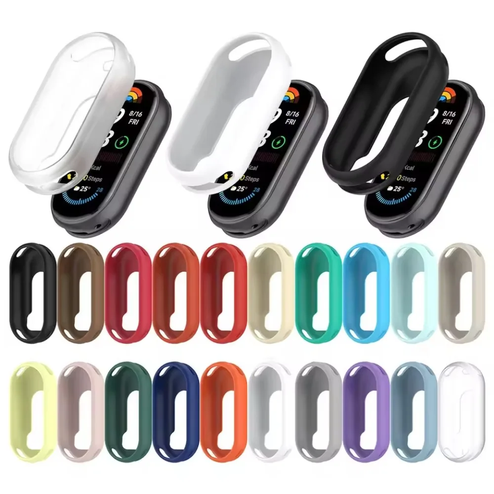 Silicone Case for Xiaomi Mi Band 10/9/8 Anti-Fall Full Frame Screen Protective Shell for Mi Band 8/9/10 Screen Protector Bumper image 2