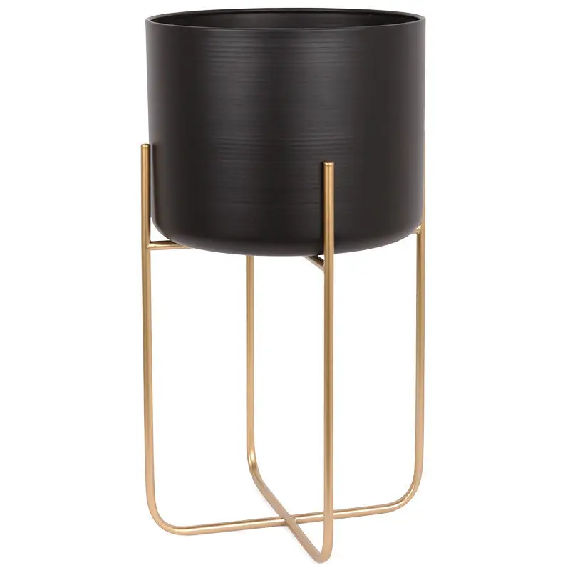 

Customizable light luxury floor-to-ceiling golden porch wrought iron plant decorative ornament combination flower