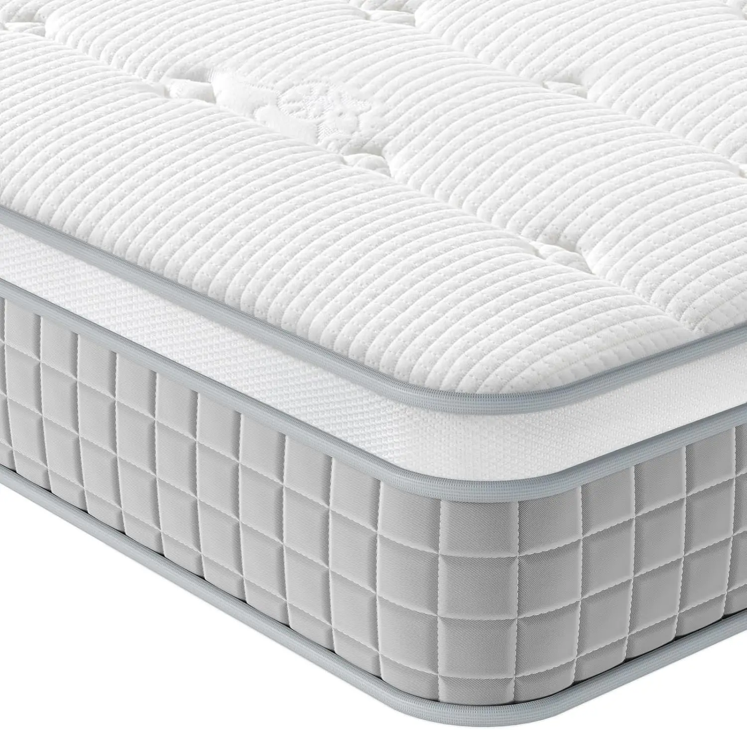 3FT Single Mattress, 9.6 Inch Pocket Sprung Mattress Single with Breathable Foam and Individually Wrapped Spring - Med