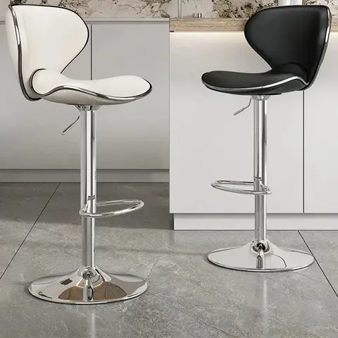 북유럽 가죽 의자 Barstools 바 의자 식사 회전 의자 식당 디자인 높은 주방 의자 홈 가구 액세서리