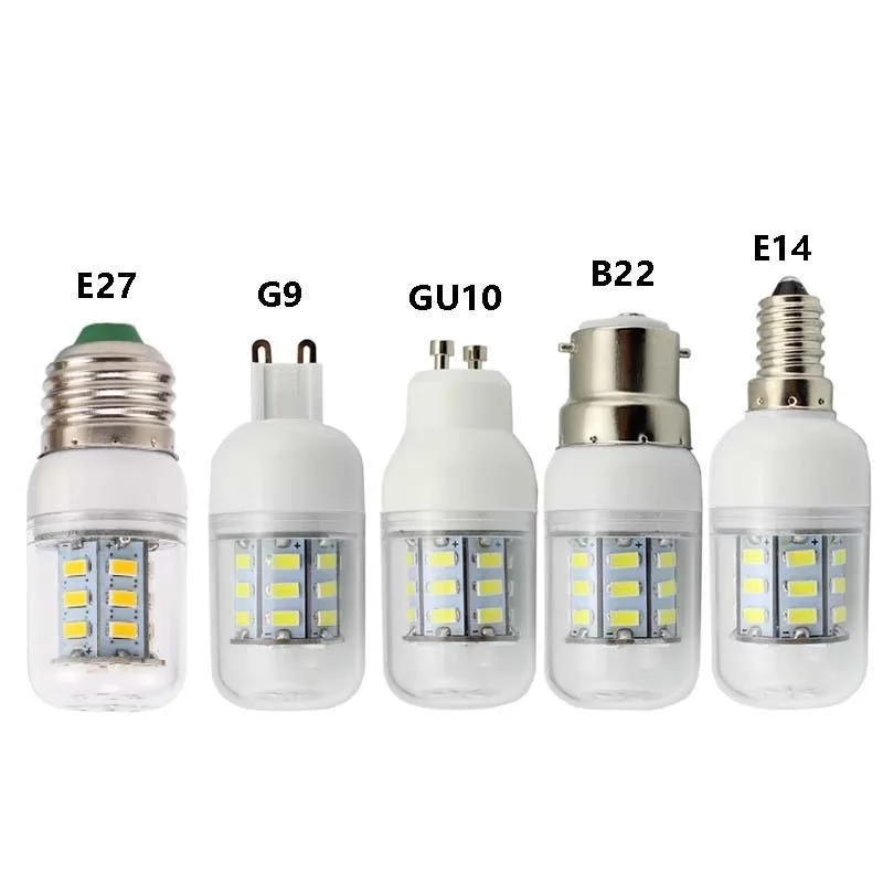 AC 220V E27 E14 LED Corn Bulb 24 36 56 72 LEDs 5730SMD Lampada LED Lamp Bombilla Household Chandelier Replacement Spotlight