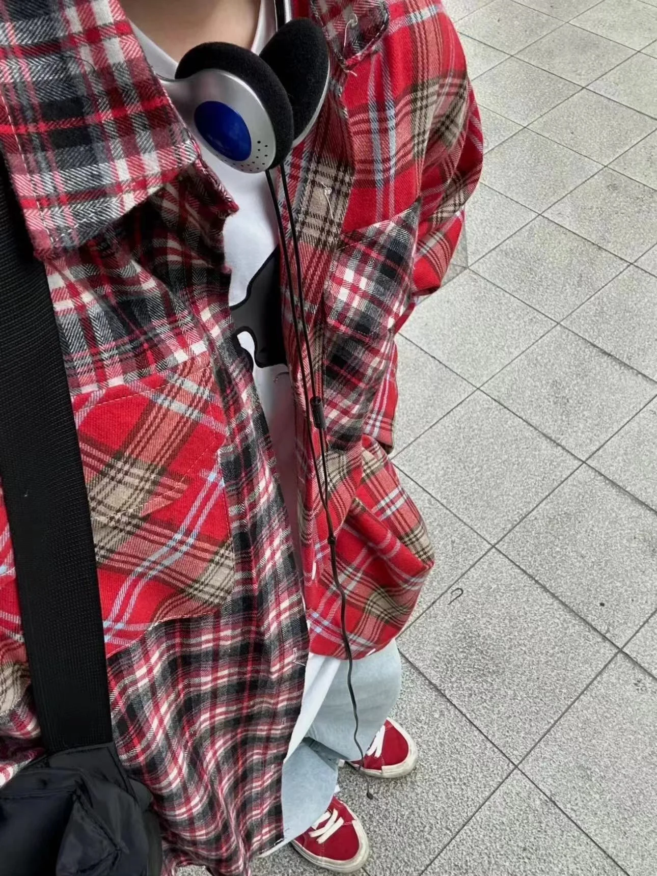 

Retro Color Blo Plaid Loose irt Jaet for Men And Women Autumn Spring Streetwear Casual Long Sve Button up Top