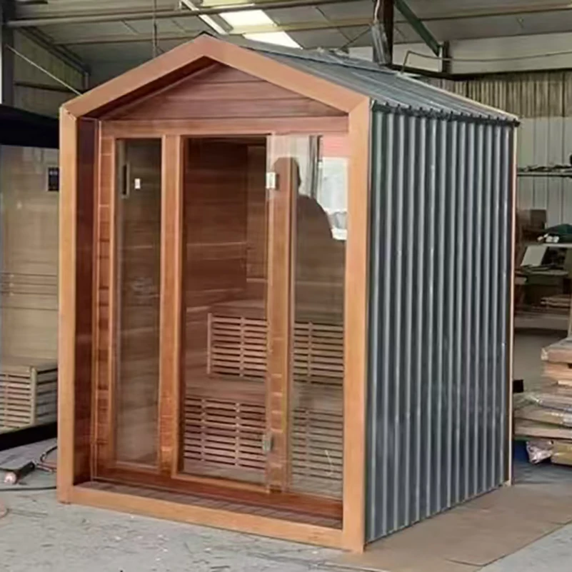 Modern Indoor Steam Sauna Room For 4 Persons Solid Wood Electric Sauna Stove Soft Touch Control Panel 220-240V CE