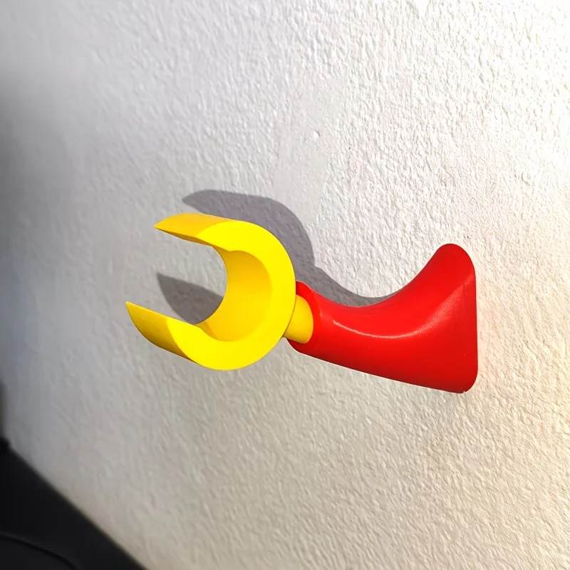 Building Block-Style Lockable Wall-Mounted Hook Umbrellas Easy Screw Installation, Durable Plastic Texture Organizer