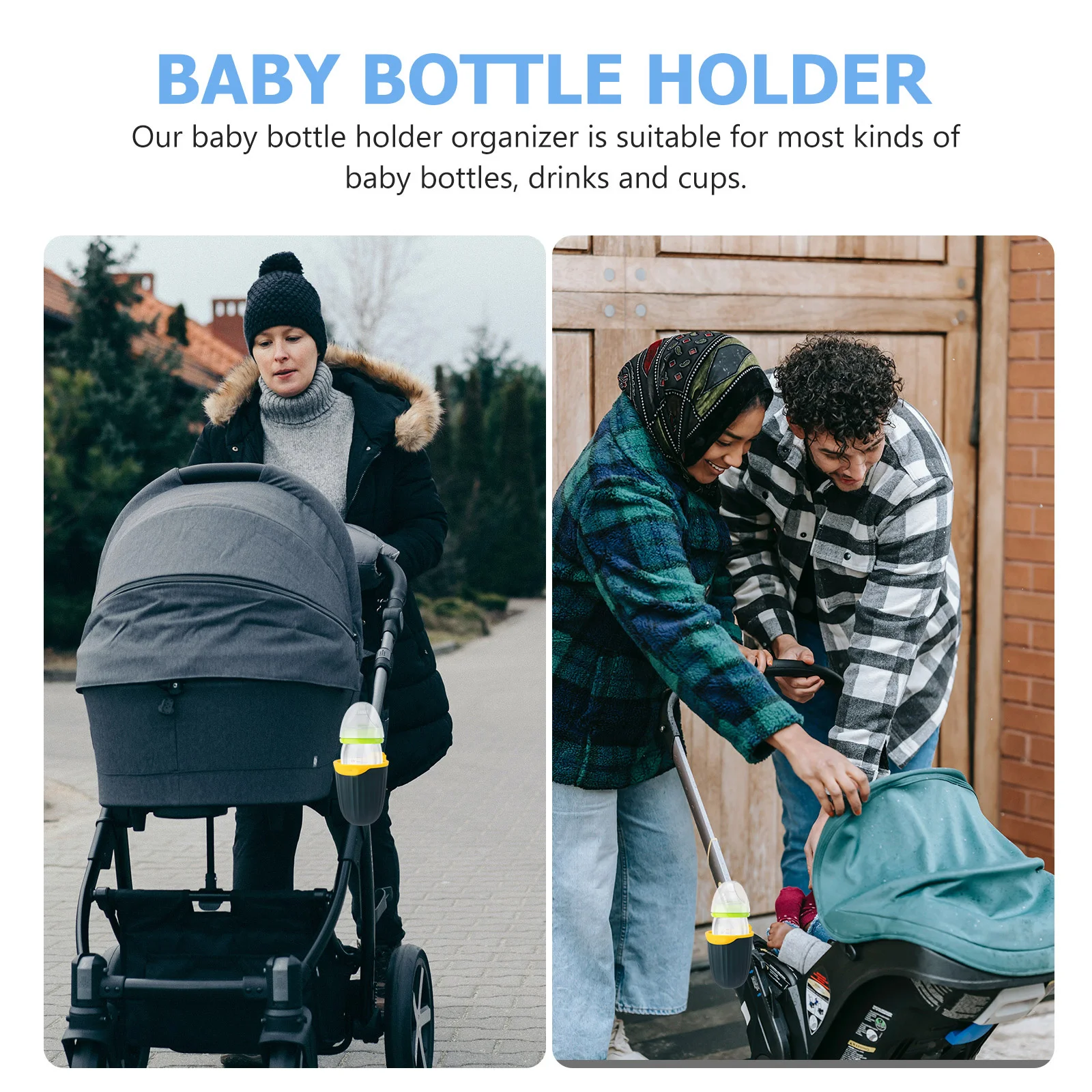

1Pcs Cart Adjustable Bottle Rack Water Cup Holder Stroller Trolley Bottle Organizer Supplies Water Cup Rack