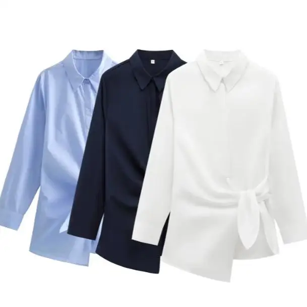 

Women's Double-Breasted Poplin Shirt CleanFit Style Polypropylene Fabric Long Sleeve Non-Shrinking True to Size Color