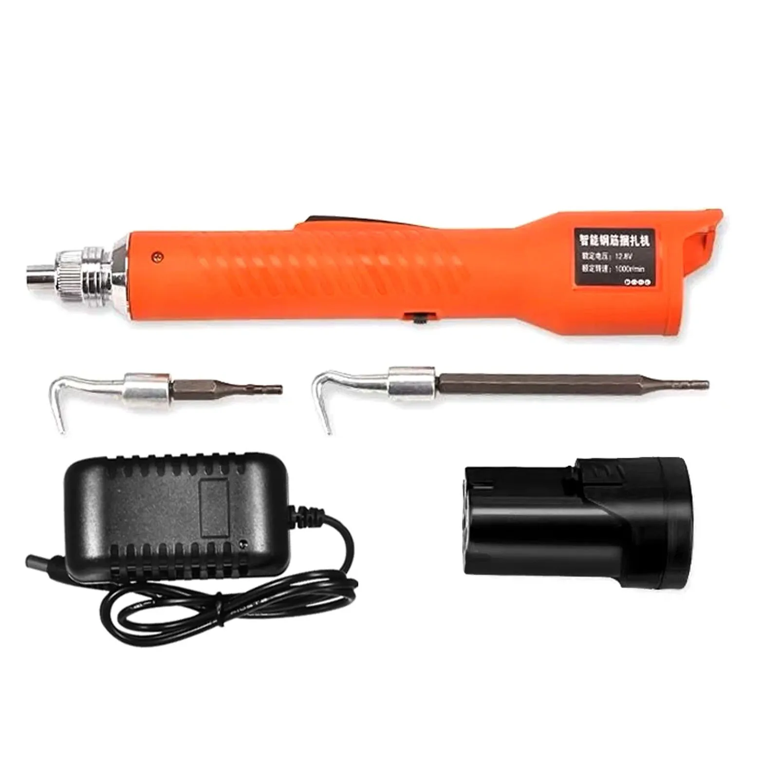 

Cordless Semi-Automatic Rebar Binding Knotting Hook, Handheld Electric Steel Bar Tying Fixing Machine with 6000mAh Rechargeable