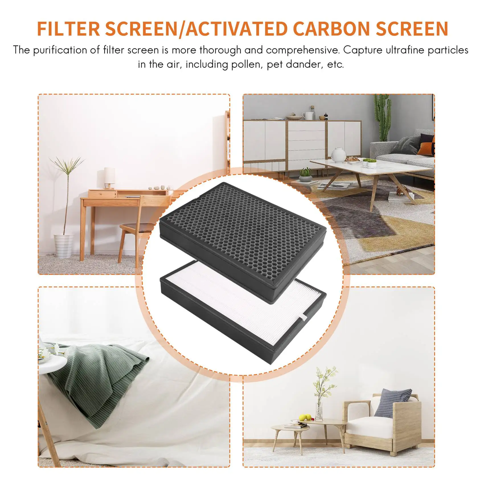 

FY2420/30 FY2422 Activated Carbon HEPA Filter Sheet Replacement Filter for Philips Air Purifier AC2889 AC2887 AC2882