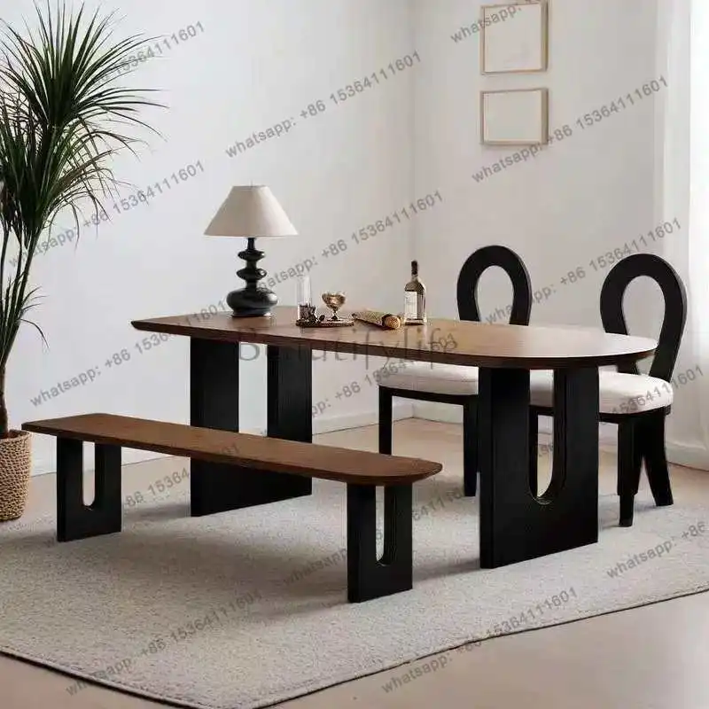 Luxury Reception Dining Table Kitchen Nordic Modern Mid Century Wood Dining Table Chairs Designer Muebles Living Room Furniture