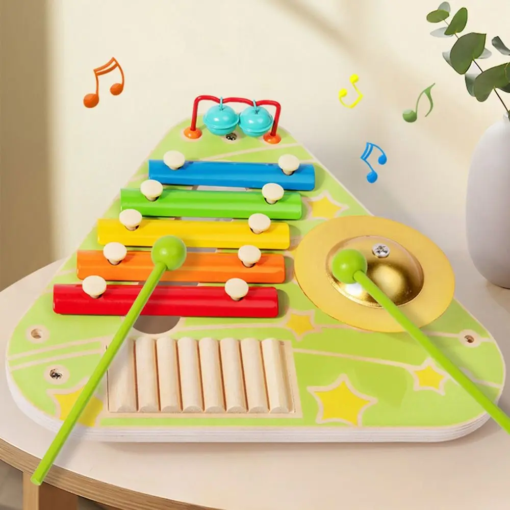 4 w 1 Instrument Perkusyjny Interaktywny z Dźwiękiem 5 Skali Ksylofon Kreatywne Nauka Muzyki Zabawki Drewniane Montessori