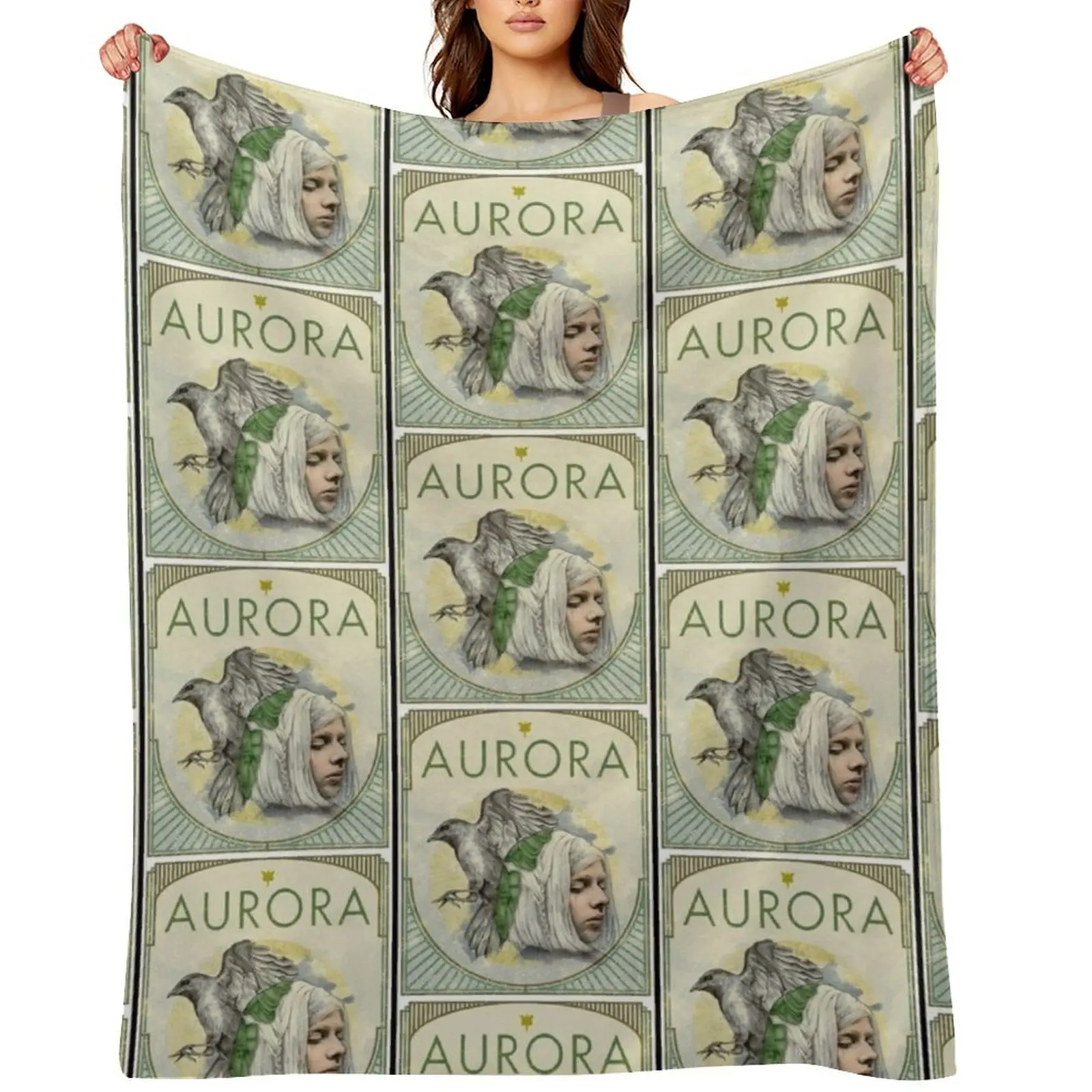 

Aurora Aksnes Greenbird Throw Blanket Furry For Decorative Sofa Baby Cute Plaid Blankets