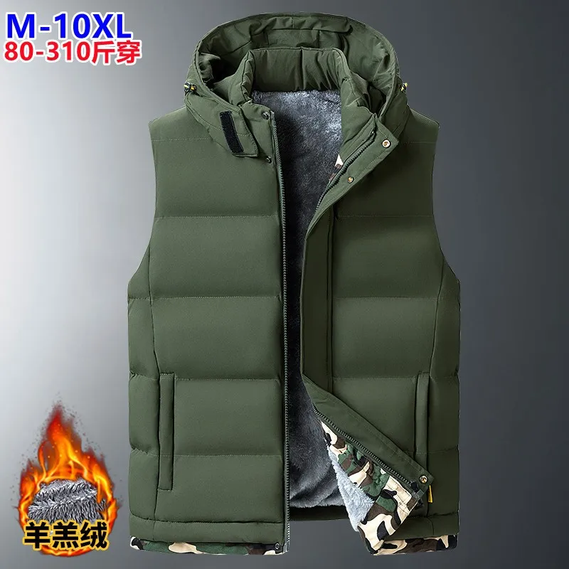 Women's Thick Slim Fit Hooded Vest Korean Style Casual Solid Color Camouflage Detachable Hood Wrinkle Free Regular Length